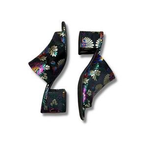 Christian Siriano Black Floral Mules